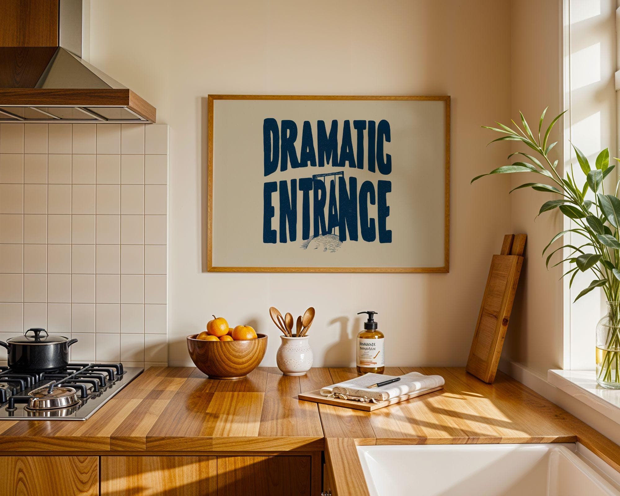 Dramatic Entrance Wall Art, Funny Quote Poster, Bold Door Poster, Funny Wall Quote, Modern Quote Wall Art, Gallery Wall Typography - view 6