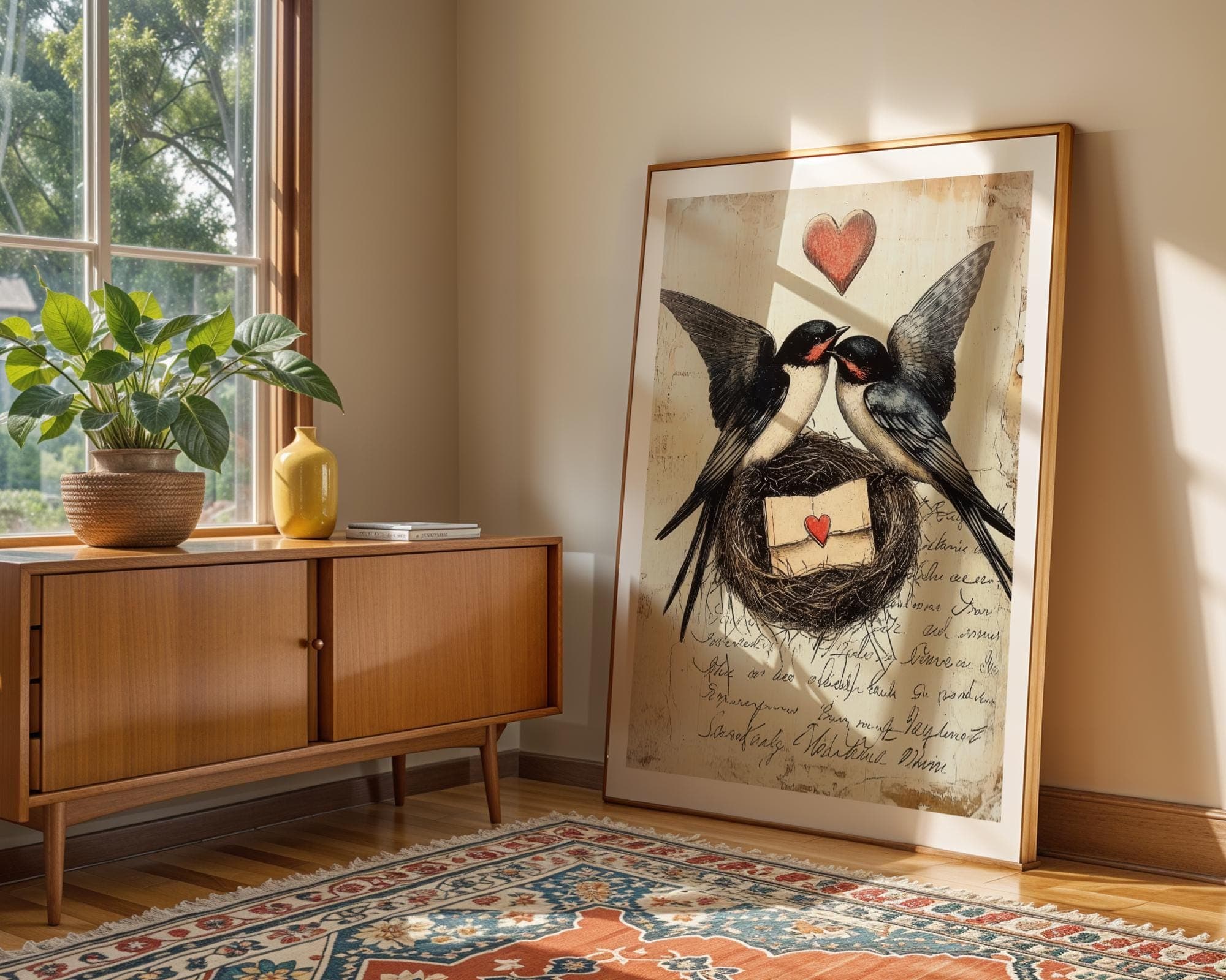 Vintage Swallow Couple Wall Art, Antique Swallow, Vintage Animal Prints, Swallow Wall Decor | Downloadable Art | Swallow bird, Bird Poster - view 5