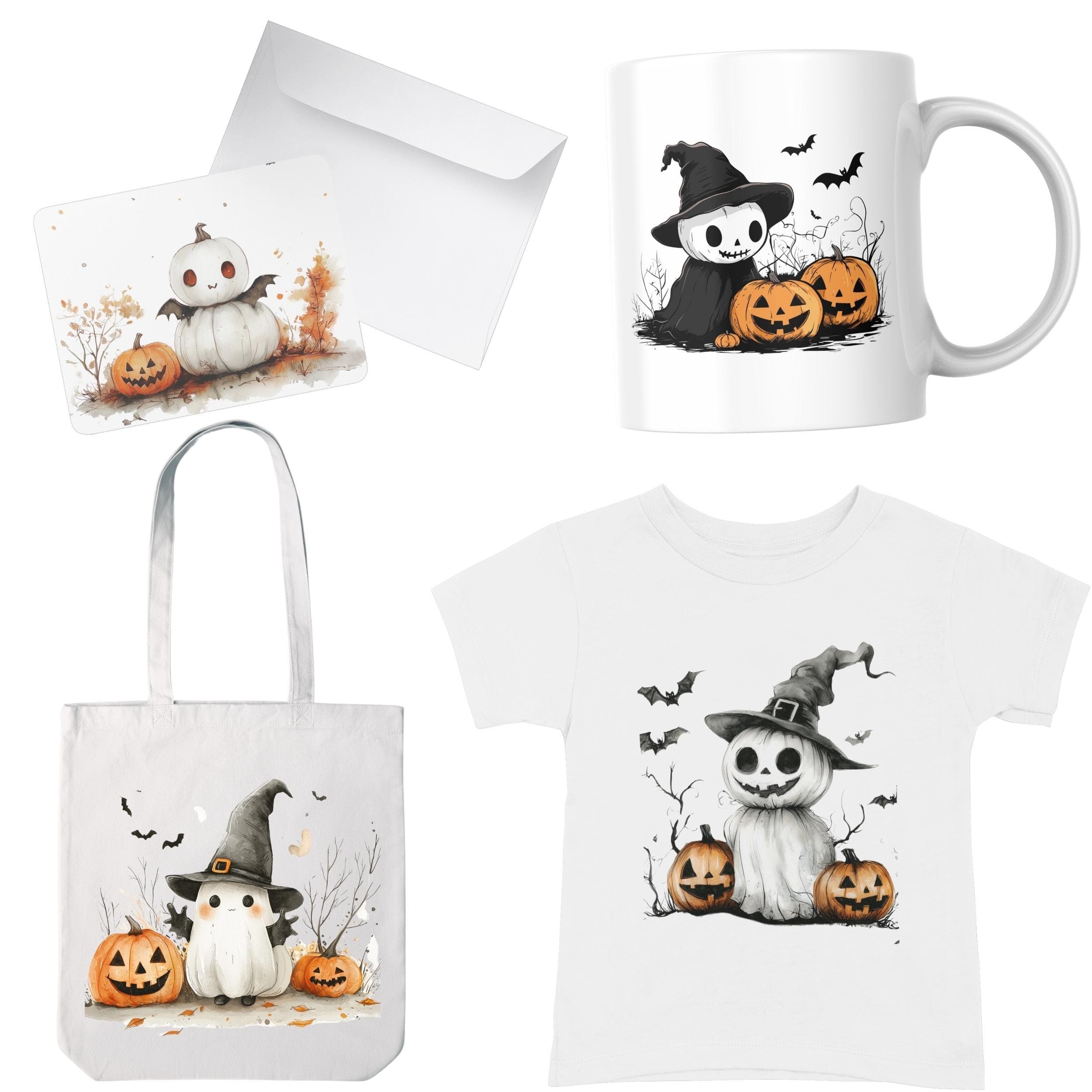 Watercolor Cute Halloween Collection Clipart, 16 PNG Halloween Clipart, Spooky Clipart, Happy Halloween Clipart, Pumpkin PNG, Commercial Use - view 8