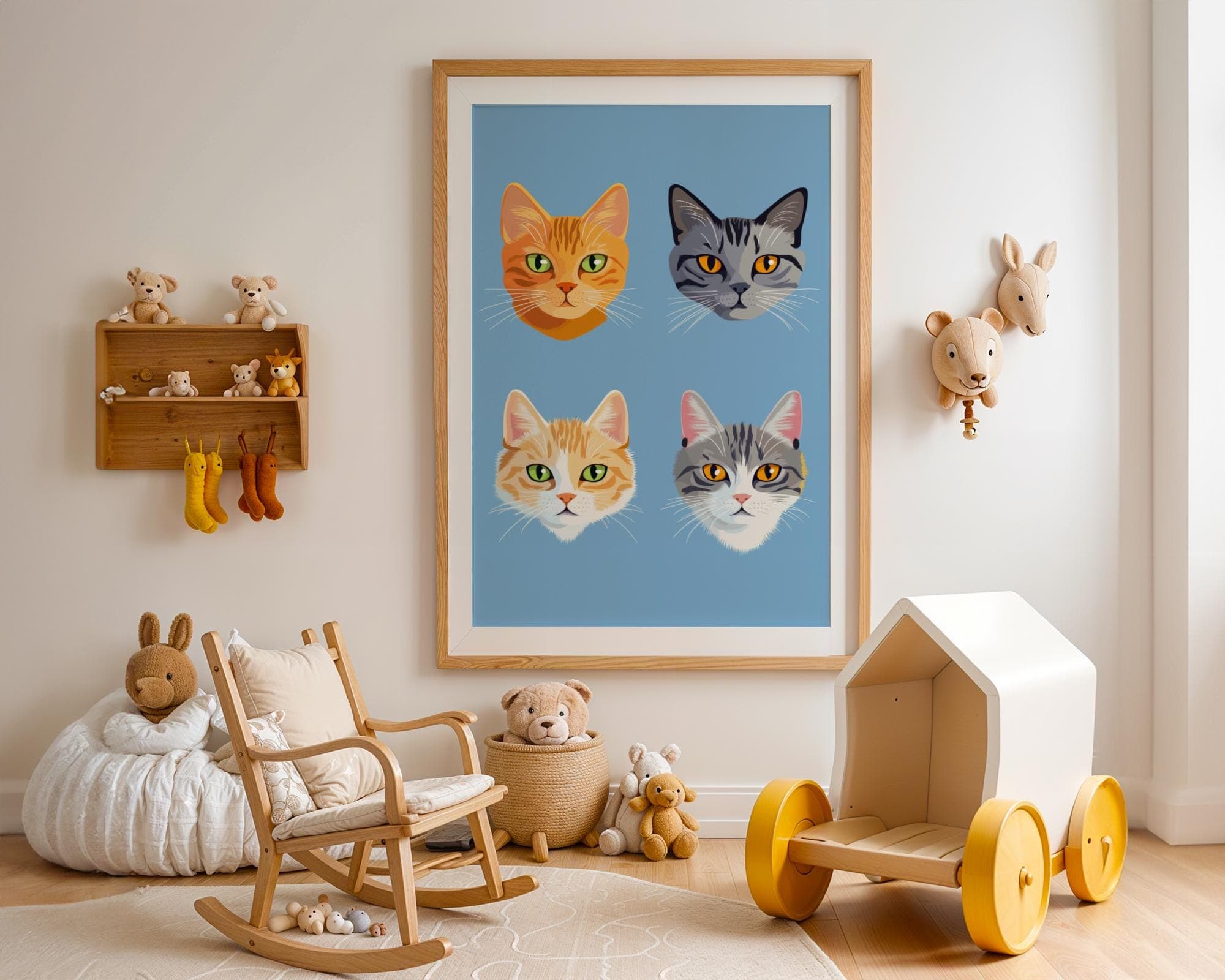Pop Art Cat Portraits, Cute Cat Faces Wall Print, Unique Cat Wall Art, Pop Art Animal Art, Quirky Cat Decor, Printable Pop Art, Nurserywall - view 7