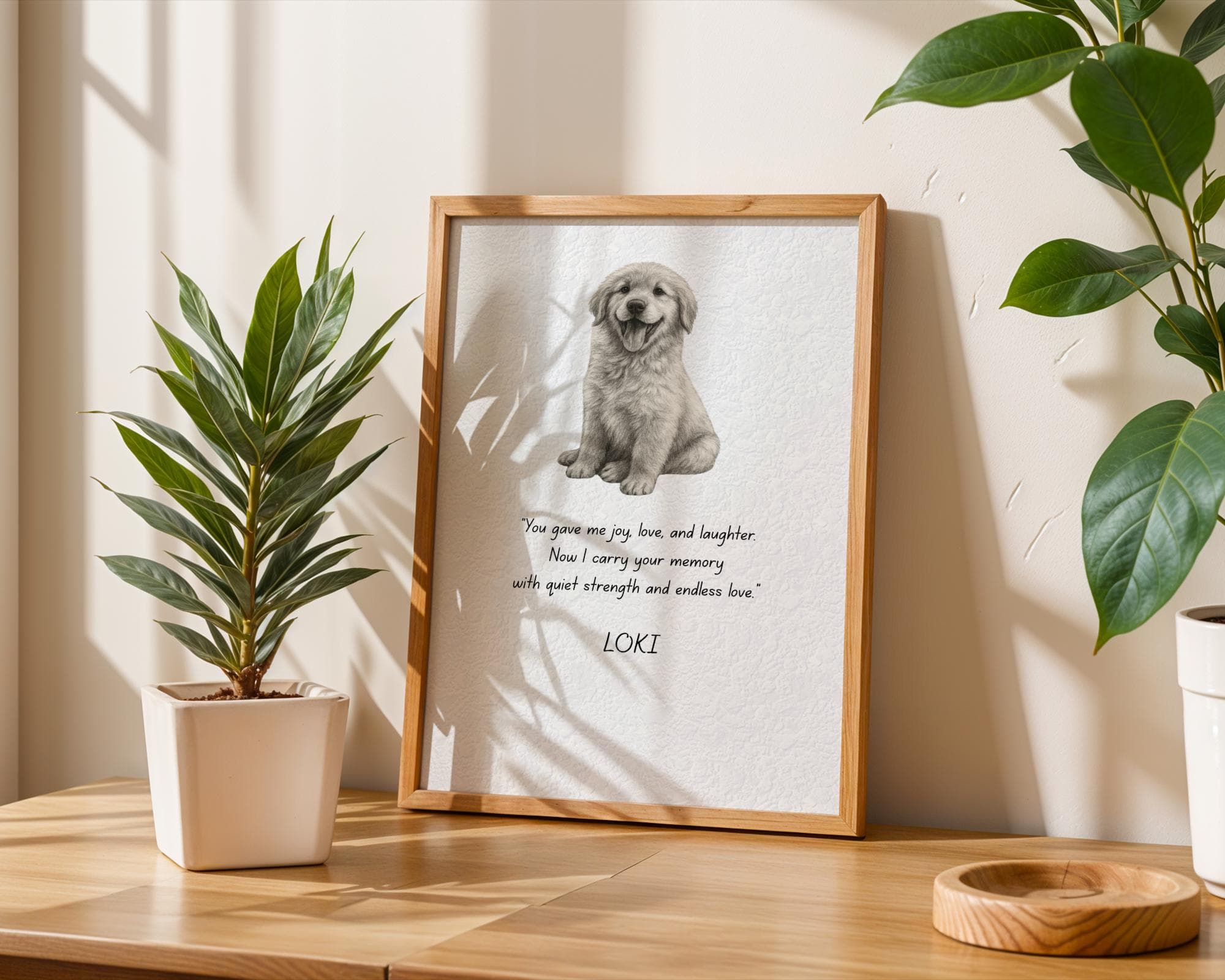 Personalized Pet Memorial Wall Art with Name and Quote, Pet Memorial Art, Custom Pet Sympathy Print, Dog Loss Memory Art, Cat Loss Memorial - view 6