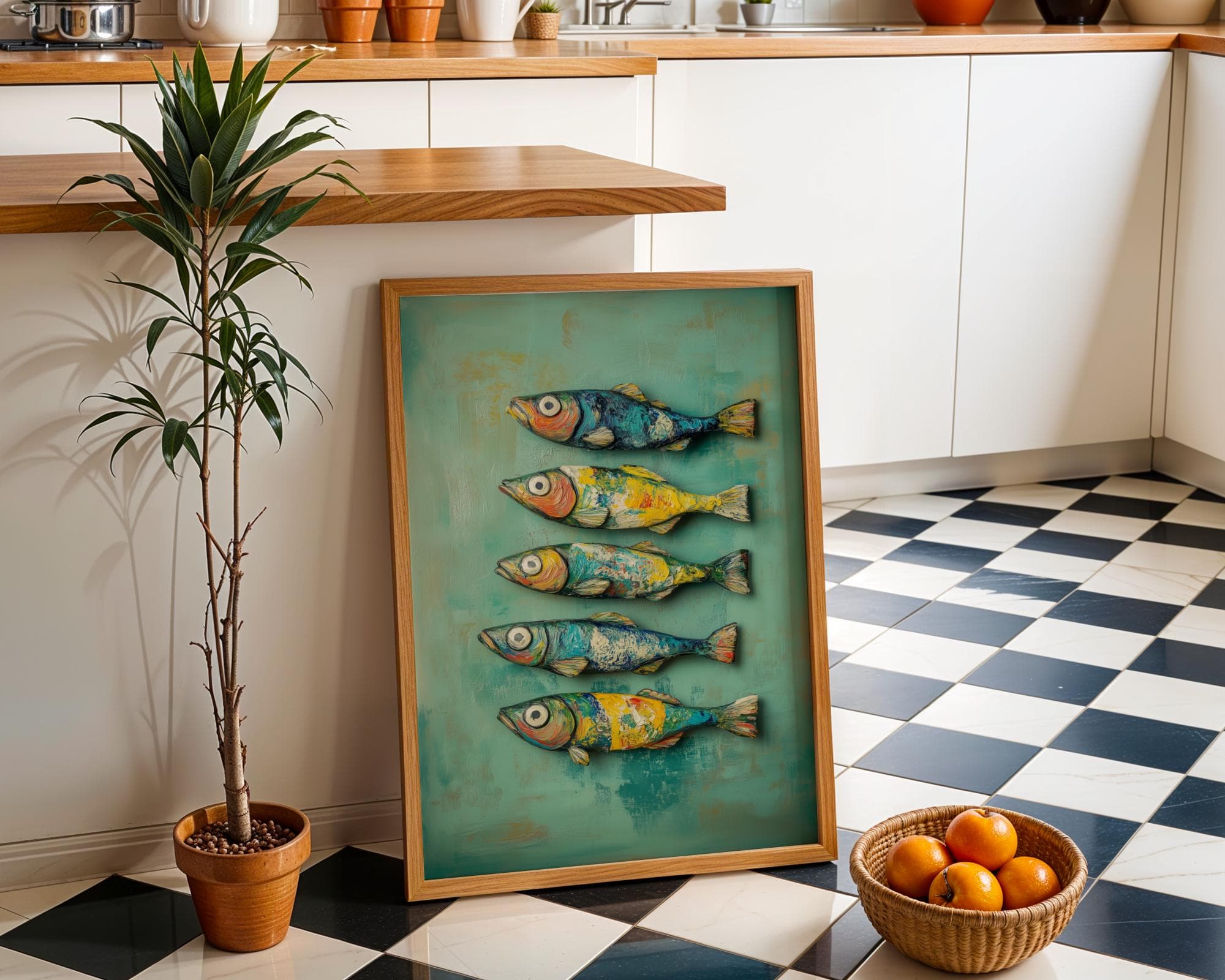 Vintage Sardines Tin Print: Colorful Seafood Kitchen Art (Digital Download) - view 3
