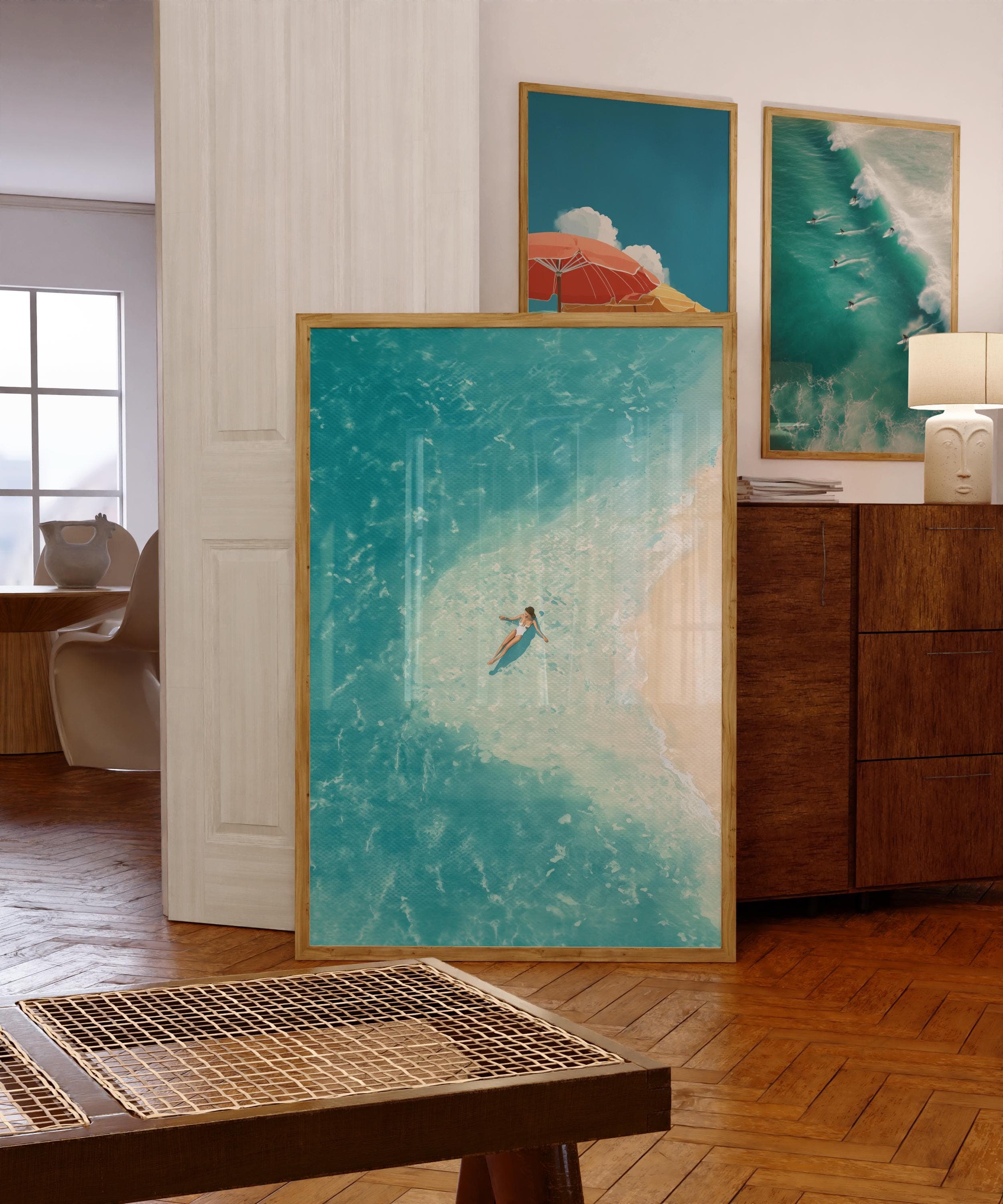 Ocean Wall Art Print, Beach Aesthetic Poster, Digital Download, Turquoise Sea Wall Decor, Summer Coastal Print, Summer Beach House Wall Art
