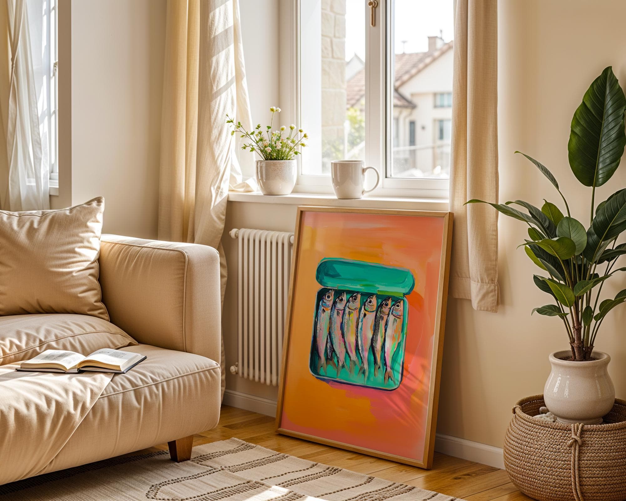 Sardines Print, Kitchen Print, Sardines Tin Wall Art, Dining Room Decor, Retro Food, Vintage Kitchen Decor, Fish Poster, Trendy Seafood Art - view 7