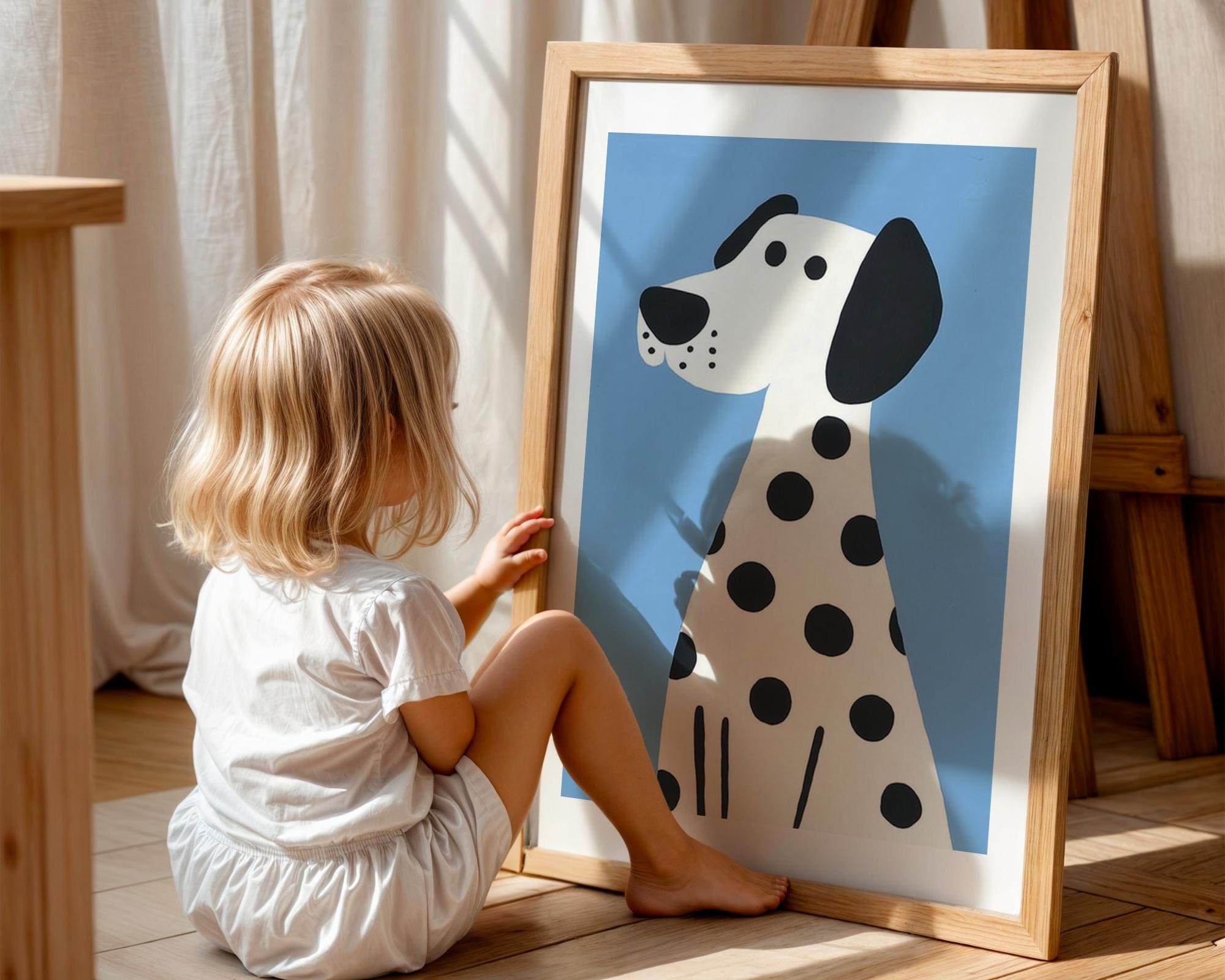 Dalmatian Dog Wall Art, Cute Animal Print for Kids Room,  Nursery Decor, Gender Neutral Toddler Room Dalmatian Poster, Nurserywall Art - view 5
