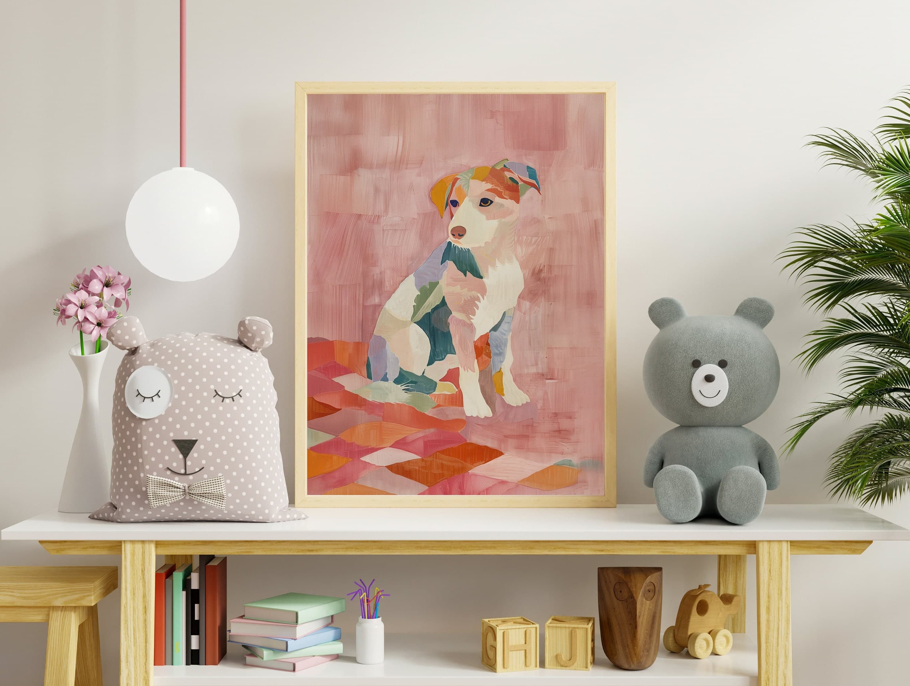 Maximalist Dog Print, Preppy Dorm Decor, Dopamine Decor,Wall Art Trendy, Colorful Animal Print, Aesthetic Apartment Decor, Printable Dog Art - view 5