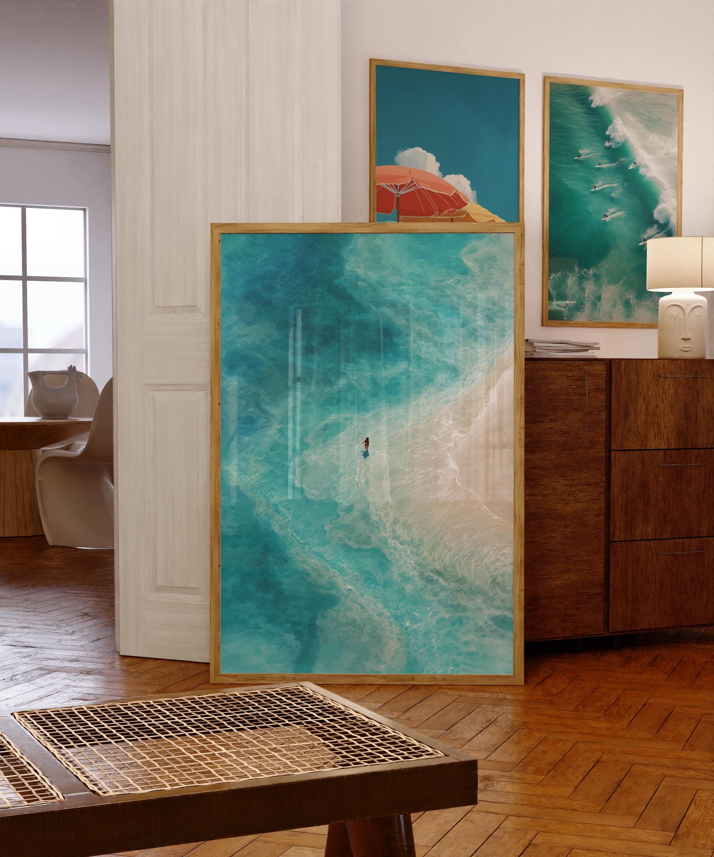 Ocean Beach Wall Art, Aerial Coastal Print, Digital Download, Turquoise Sea Wall Decor, Beach Aesthetic Poster, Aerial Ocean Print