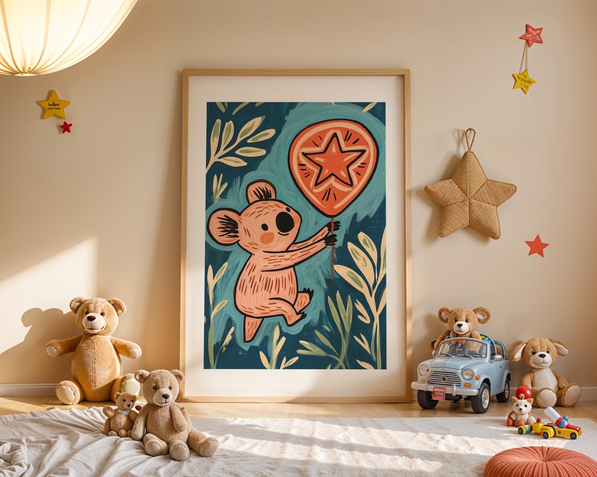 Koala Wall Art, Kids’ Room Decor, Koala Nursery Print, Colorful Wall Art for Kids, Woodland Nursery Print, Digital Download, Koala Poster - view 4