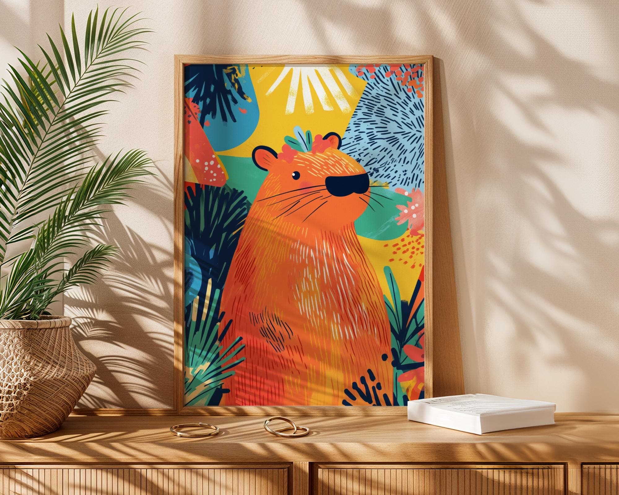 Tropical Capybara Art Print ā Colorful Jungle Boho Decor (Digital Download) - view 2