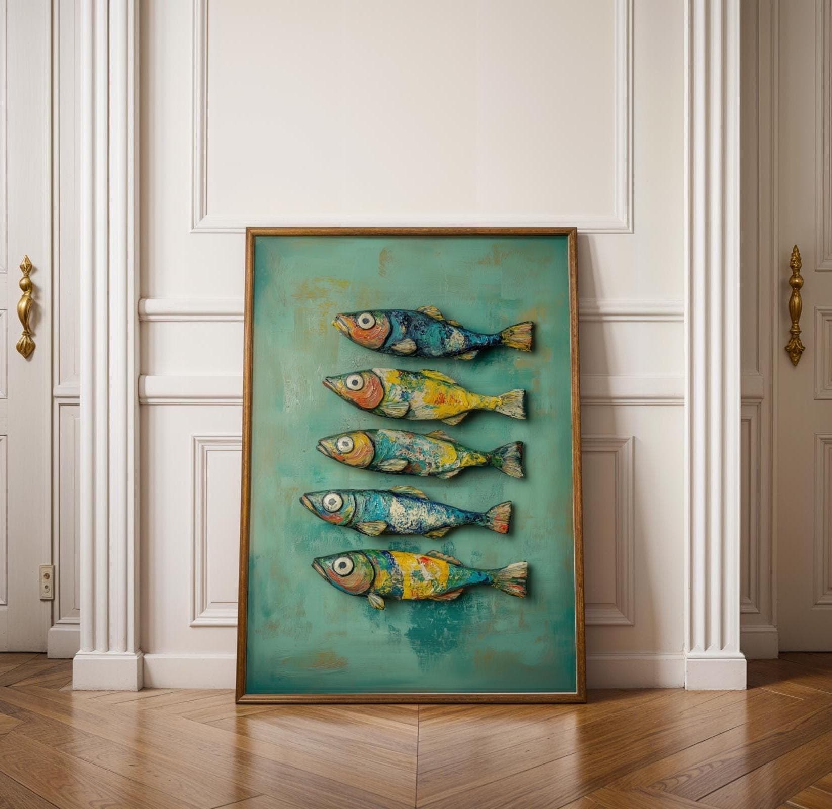 Vintage Sardines Tin Print: Colorful Seafood Kitchen Art (Digital Download)