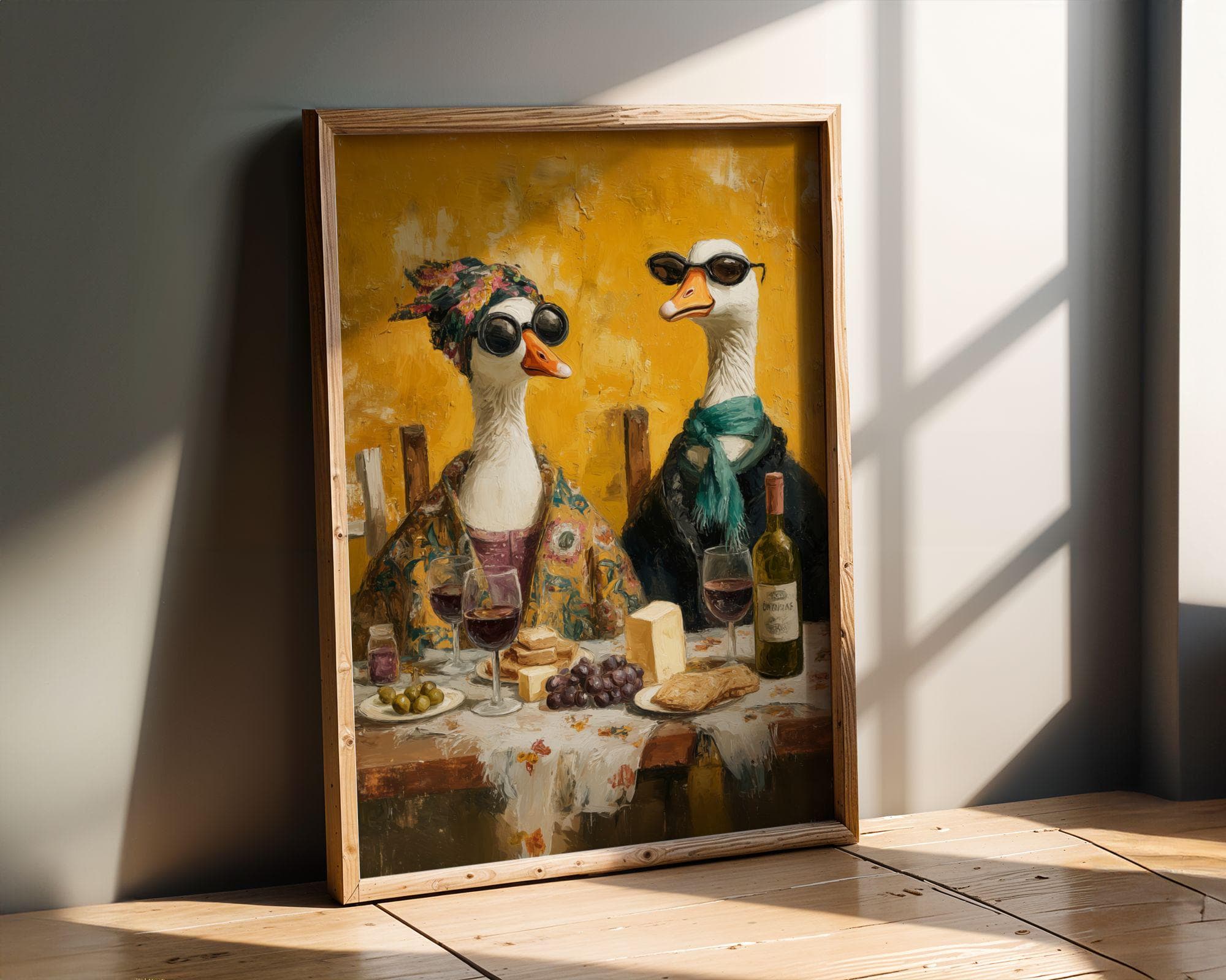 Funny Duck Wall Art, Funny Goose Art, Quirky Wall Art for Kitchen, Funny Kitchen Art, Wine Lover Wall Art, Silly Goose Wall Print, Digital - view 8