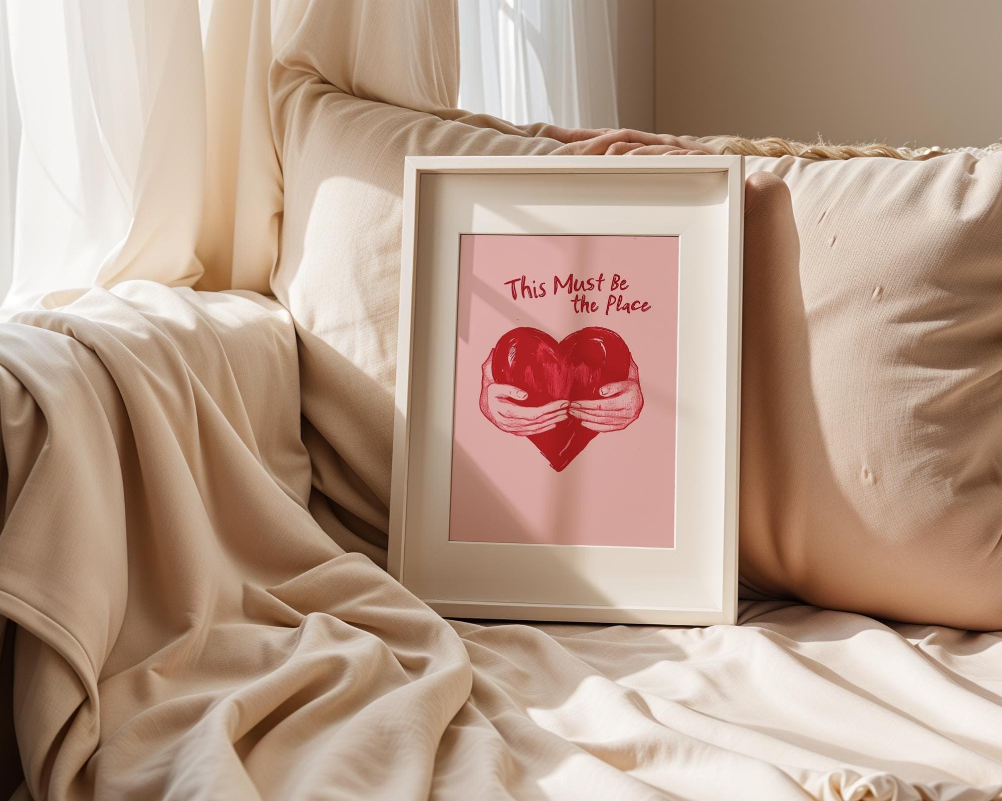 This Must Be The Place Digital Print, Cute Preppy Wall Art, Trendy Printable Poster, Valentines Day Gift Idea, Valentines Day Digital Print - view 5