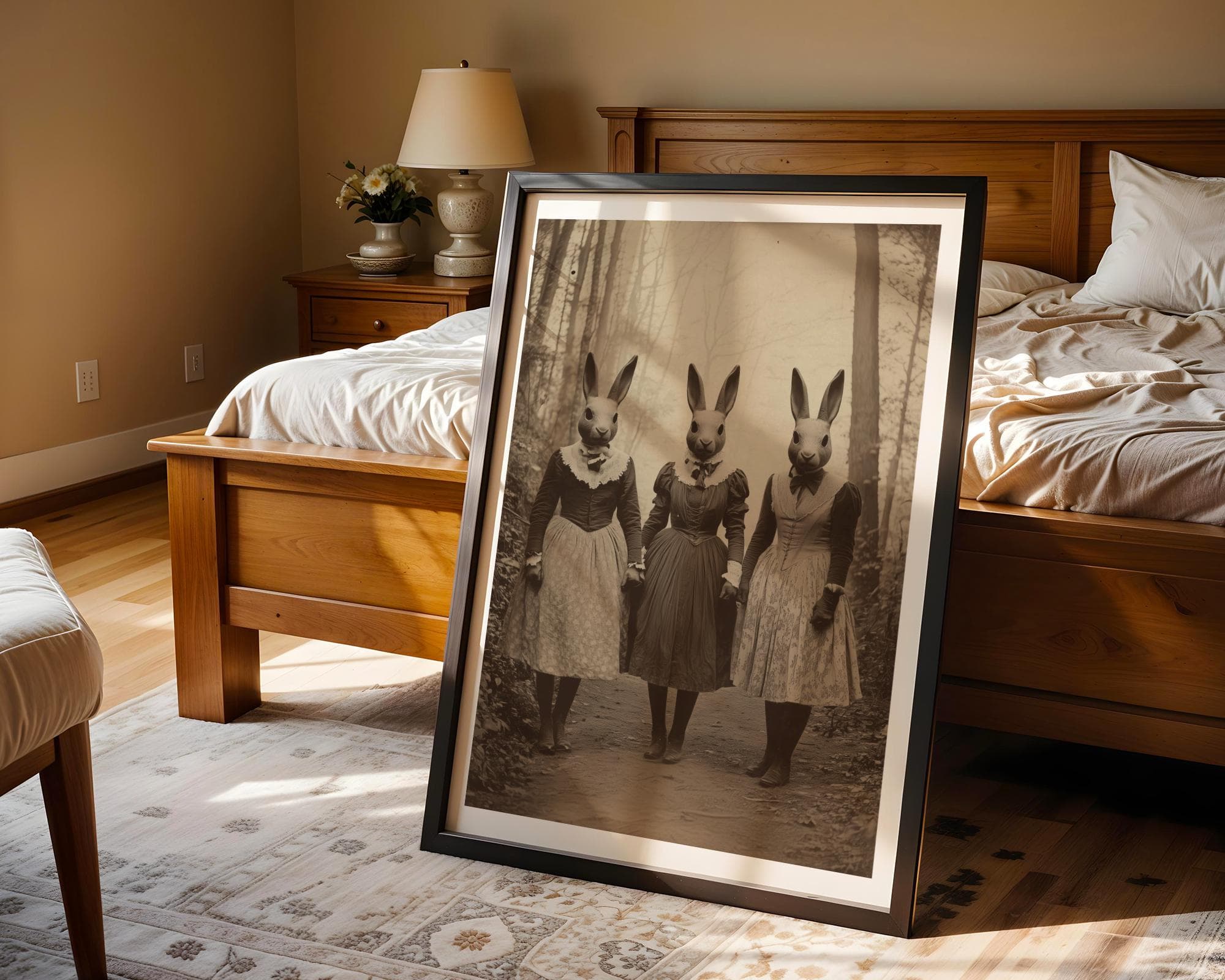 Rabbit Cult Art Print, Dark Academia Gothic Home Decor (Digital Download) - view 3