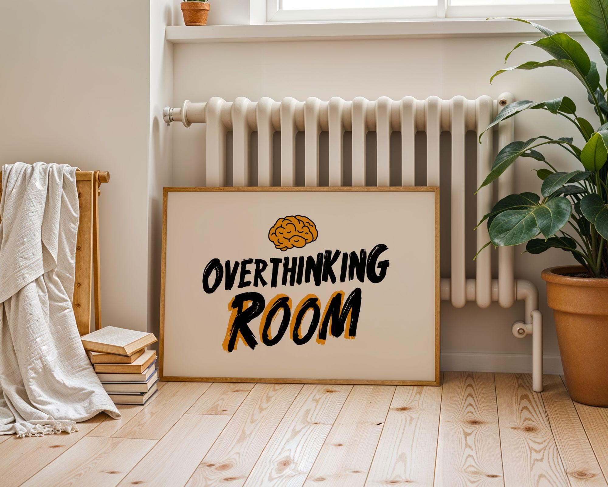 Overthinking Room Print, Funny Typography Wall Poster, Minimal Quote Print, Funny Office Poster, Overthinkers Poster, Funny Room Sign