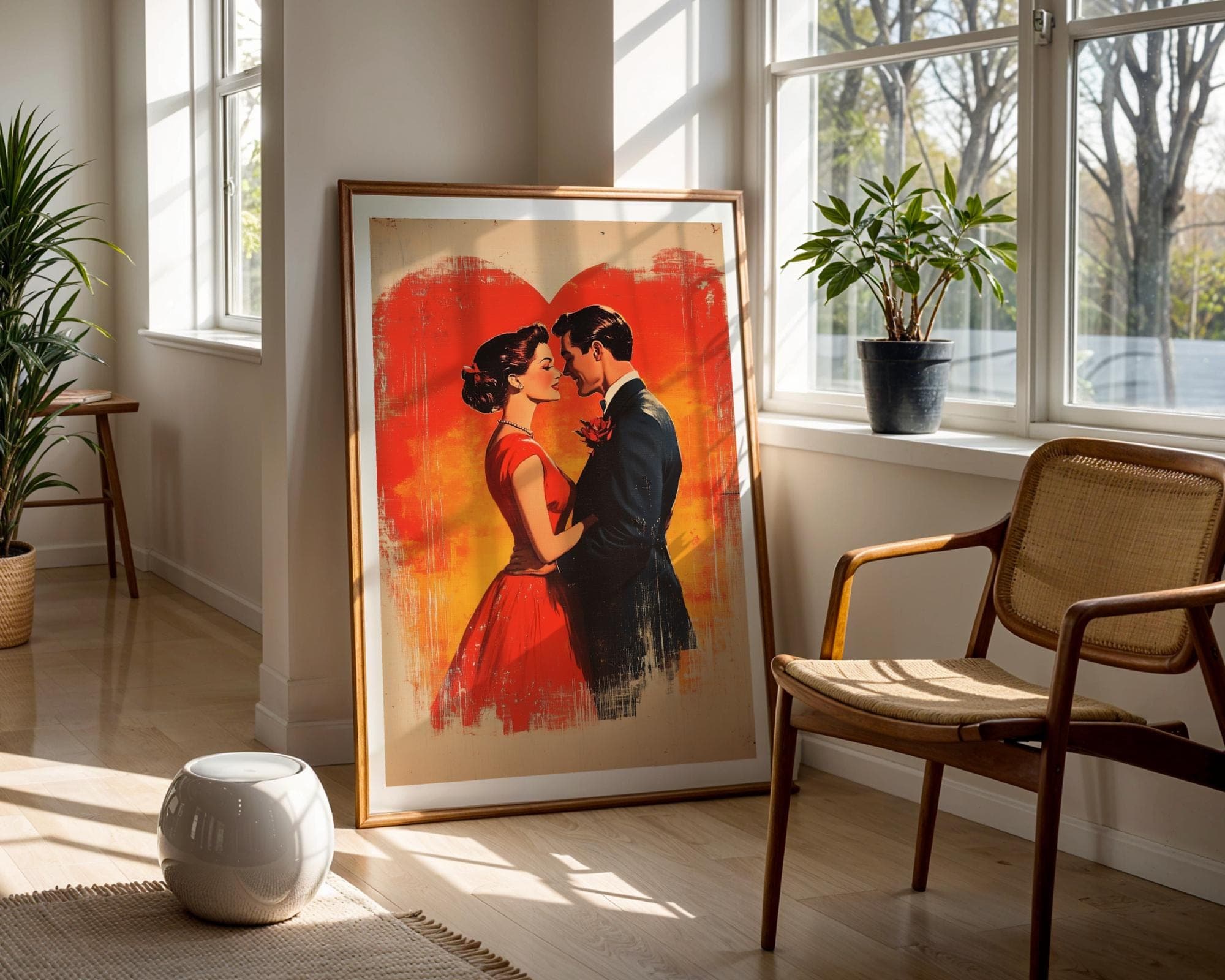 Vintage Couple Wall Art, Vintage Digital Wall Art, Printable Romantic Couple Wall Art, Love Wall Art, Couple Painting, Hugging Couple Print - view 6