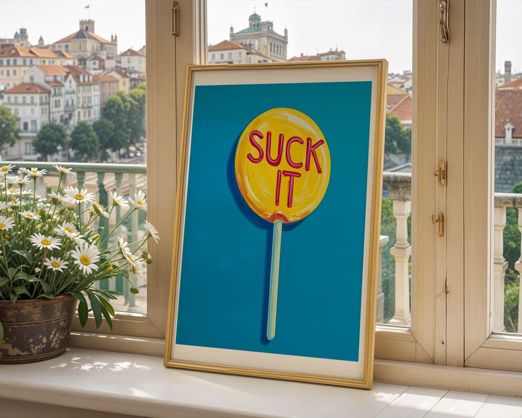 Pop Art Lollipop Print, Funny Quote Wall Art, Dorm Room Wall Art, Sassy Funky Poster, Quirky Kitchen Decor, Modern Retro Candy Print - view 5