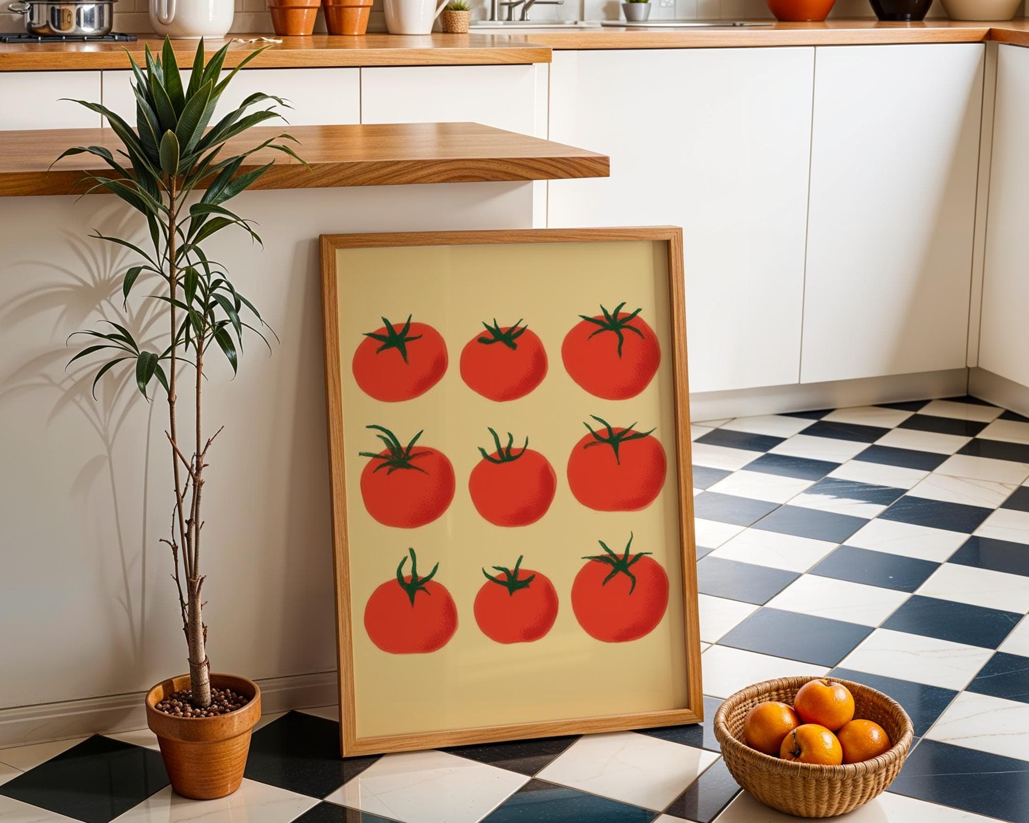 Rustic Tomato Kitchen Wall Art, Vintage Tomato Wall Art, Kitchen Wall Print, Culinary Lover Gift, Digital Download, Tomato Kitchen Wall Art - view 2