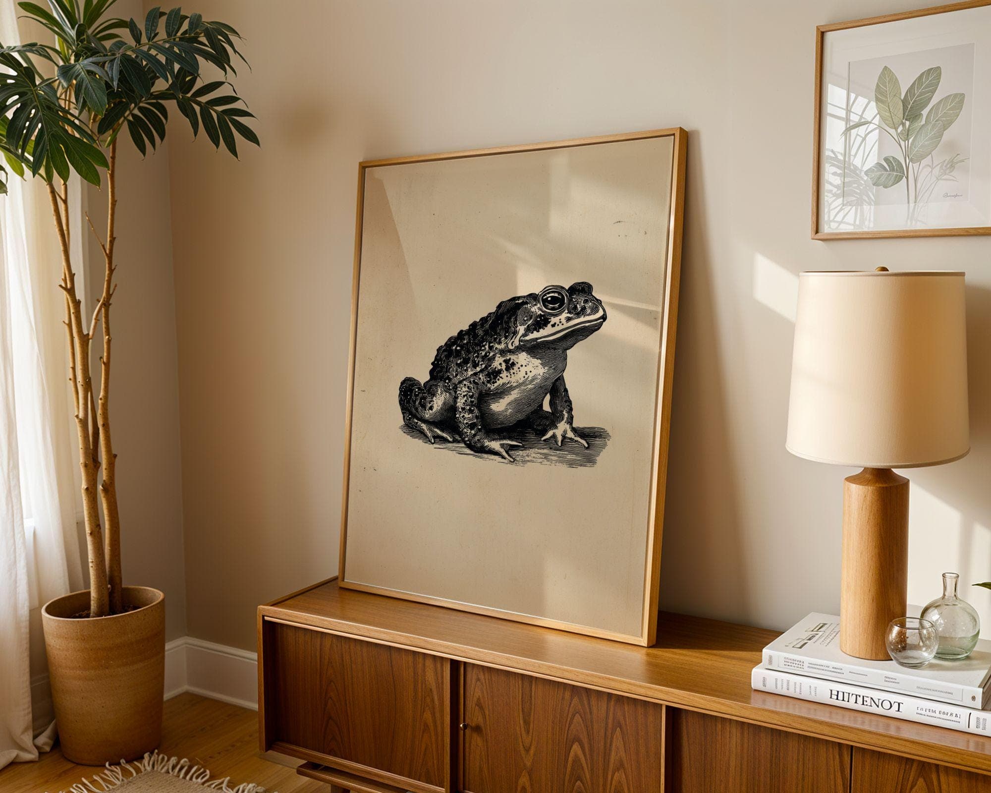 Vintage Frog Print | Toad Etching Wall Art, Victorian Toad Print, Sepia Frog Poster, Japanese Frog Print, Vintage Wall Art, Toad Poster - view 7