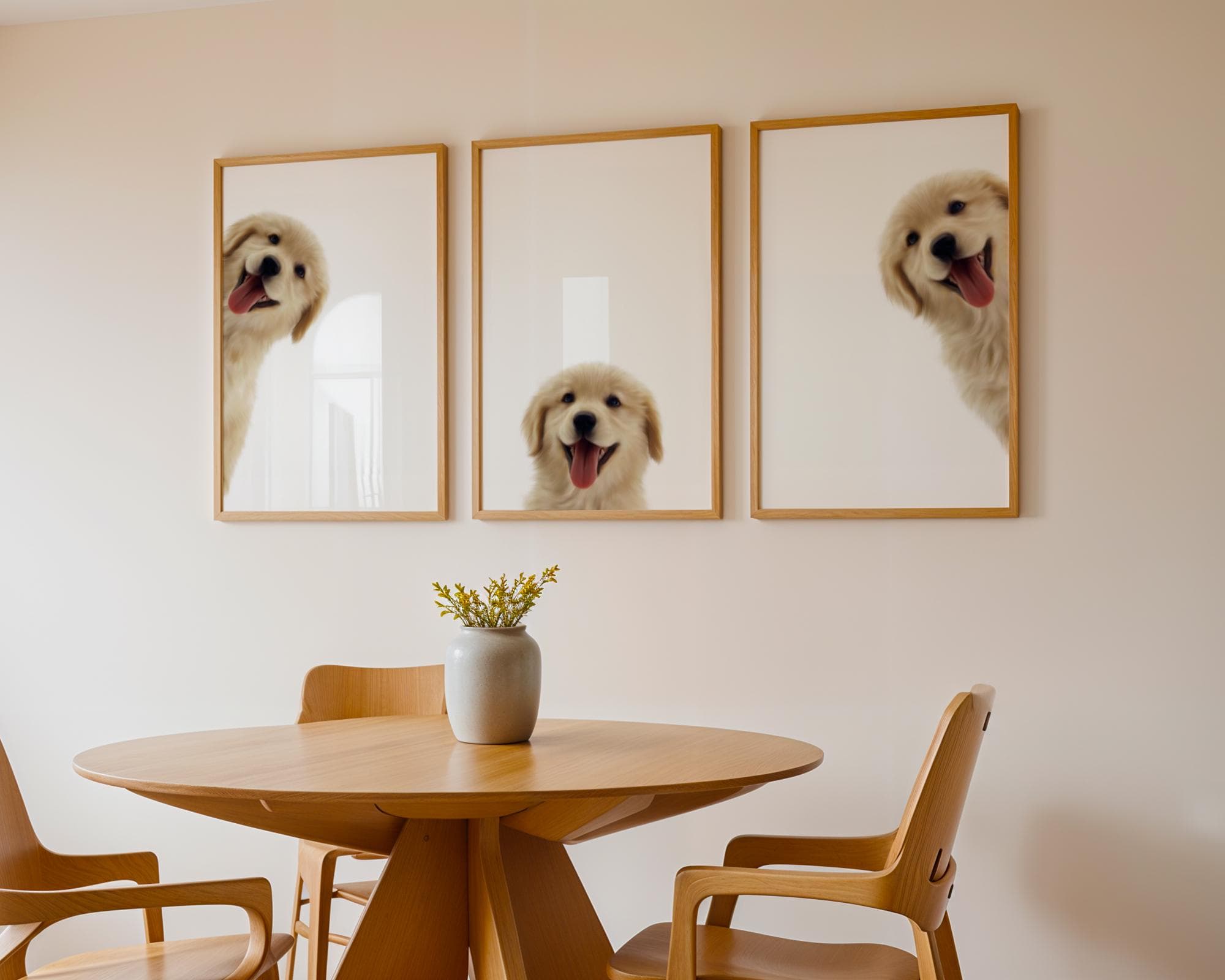 Personalized Dog Cat Art Trio, Minimal Pet Wall Decor Print, Personalized Pet Triptych Wall Art, Printable Dog Cat Wall Trio - view 4
