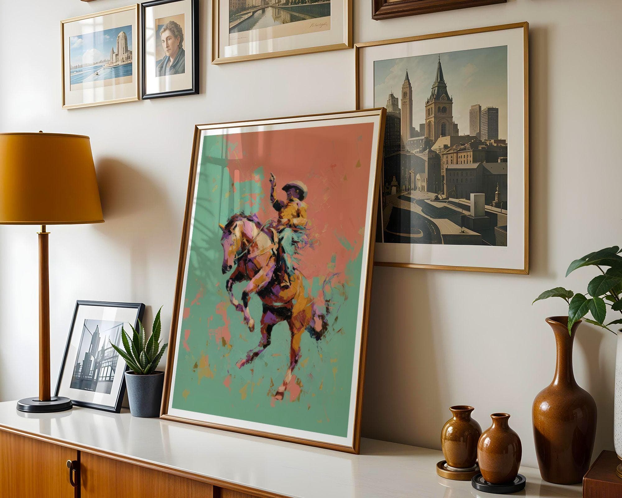 Rodeo Cowboy Wall Art, Colorful Horse Rider Western Print, Pop Art Cowboy Poster, Bucking Bronco Cowboy, Retro Pop Western, Cowboy Decor - view 4