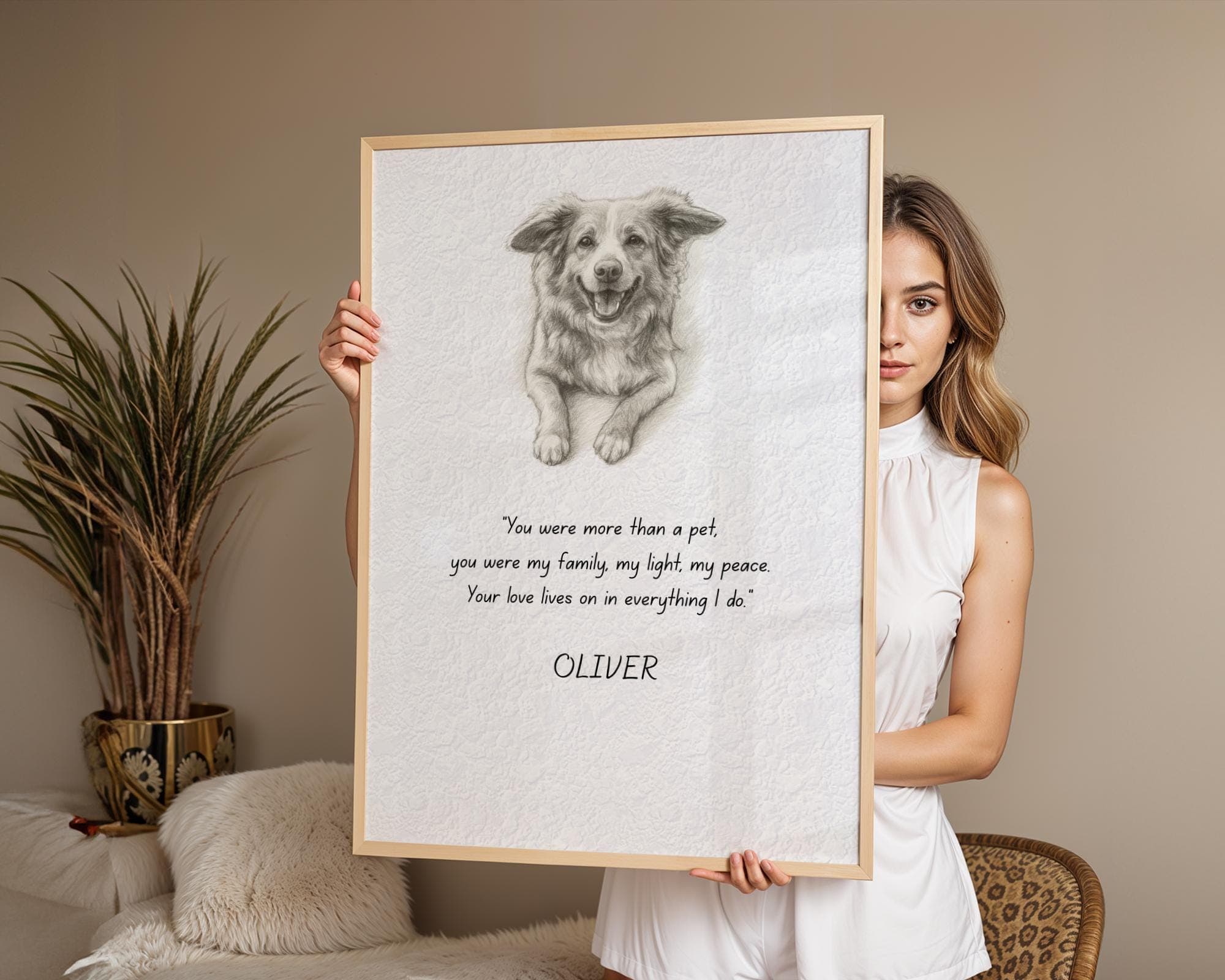 Personalized Pet Memorial Wall Art with Name and Quote, Pet Memorial Art, Custom Pet Sympathy Print, Dog Loss Memory Art, Cat Loss Memorial - view 4