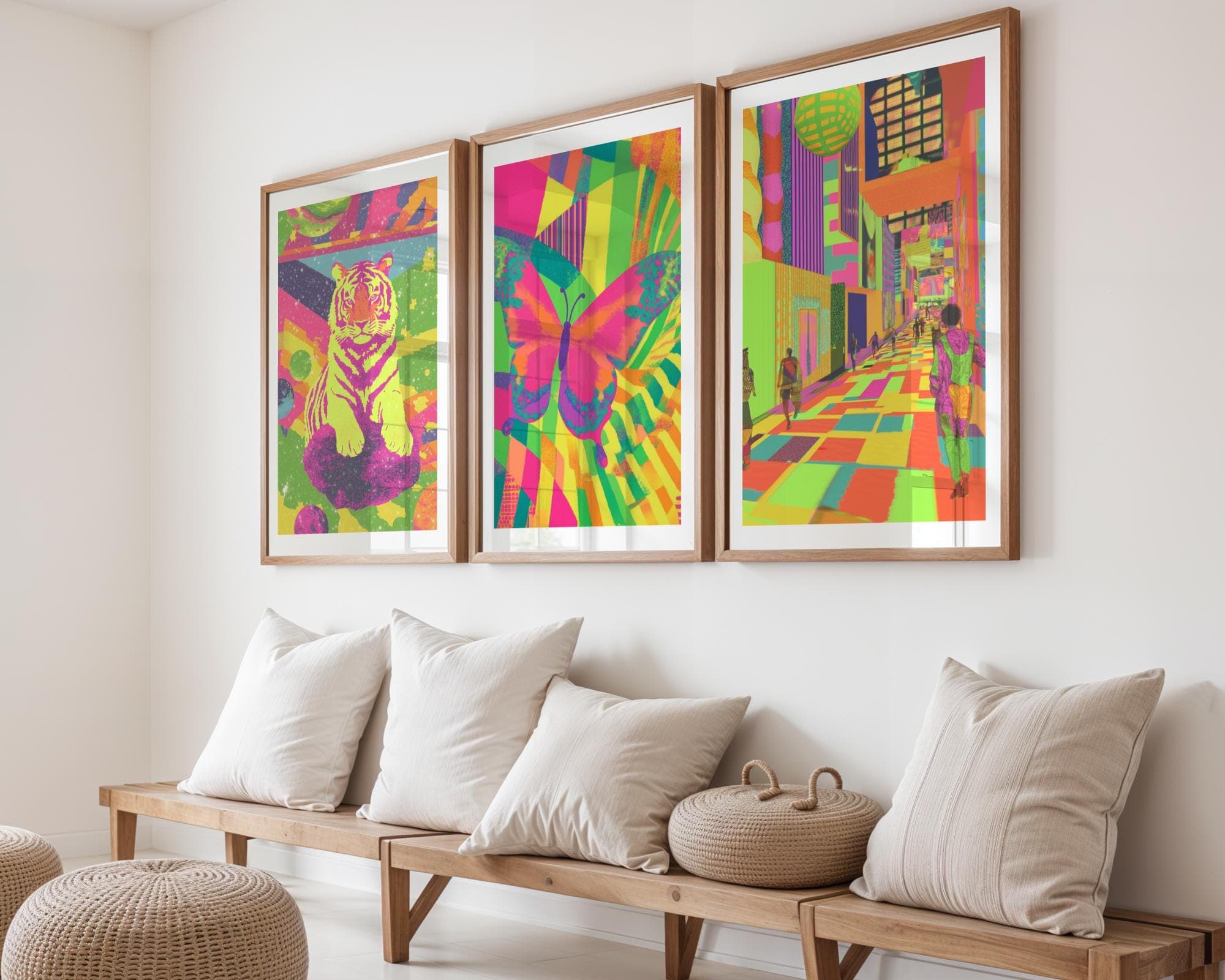 Colorful Dopamine Decor Set, Retro Dopamine Aesthetic Poster Set, Eclectic Color Pop Prints, Neon Wall Art Bundle, Digital Download - view 4