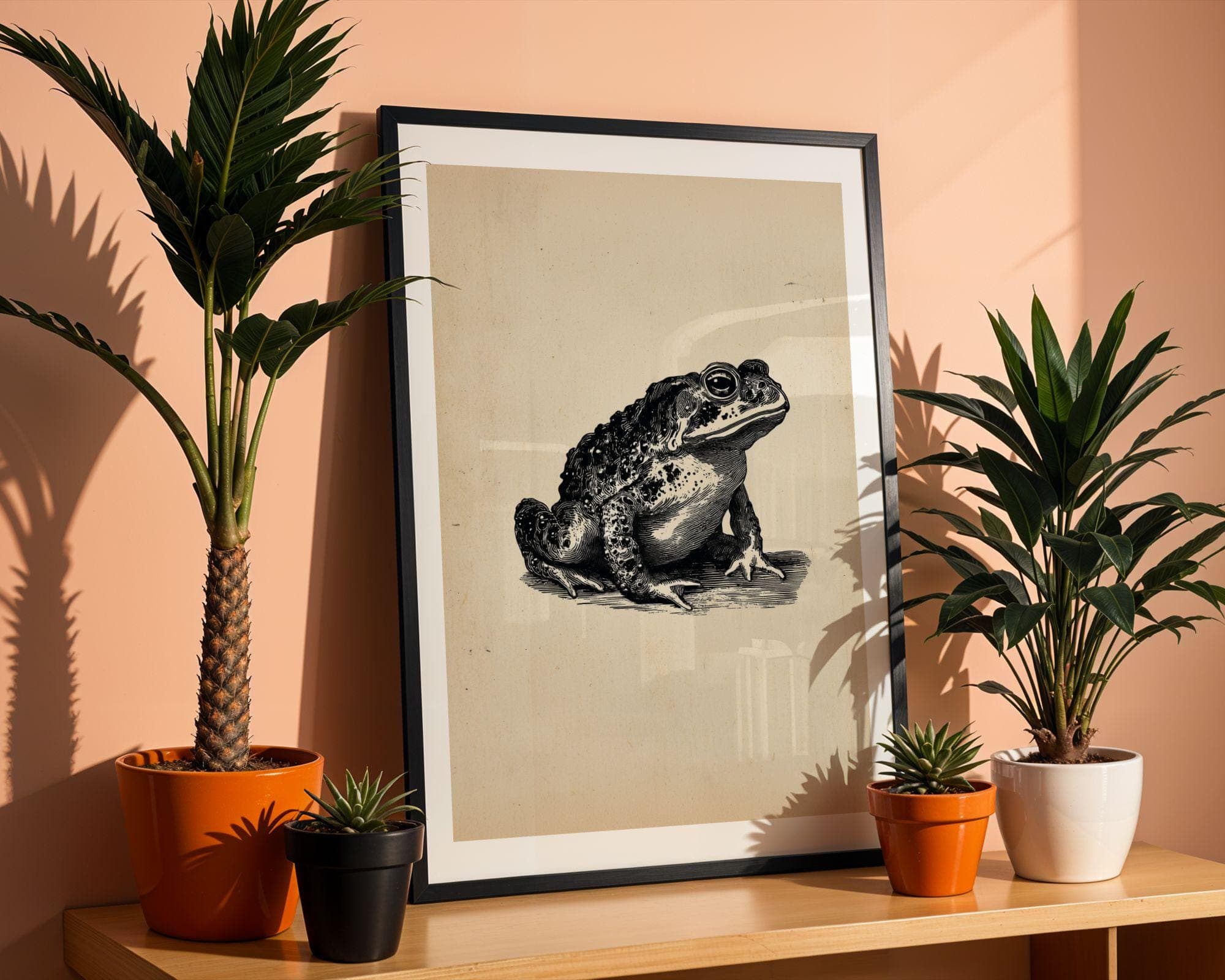 Vintage Frog Print | Toad Etching Wall Art, Victorian Toad Print, Sepia Frog Poster, Japanese Frog Print, Vintage Wall Art, Toad Poster - view 4