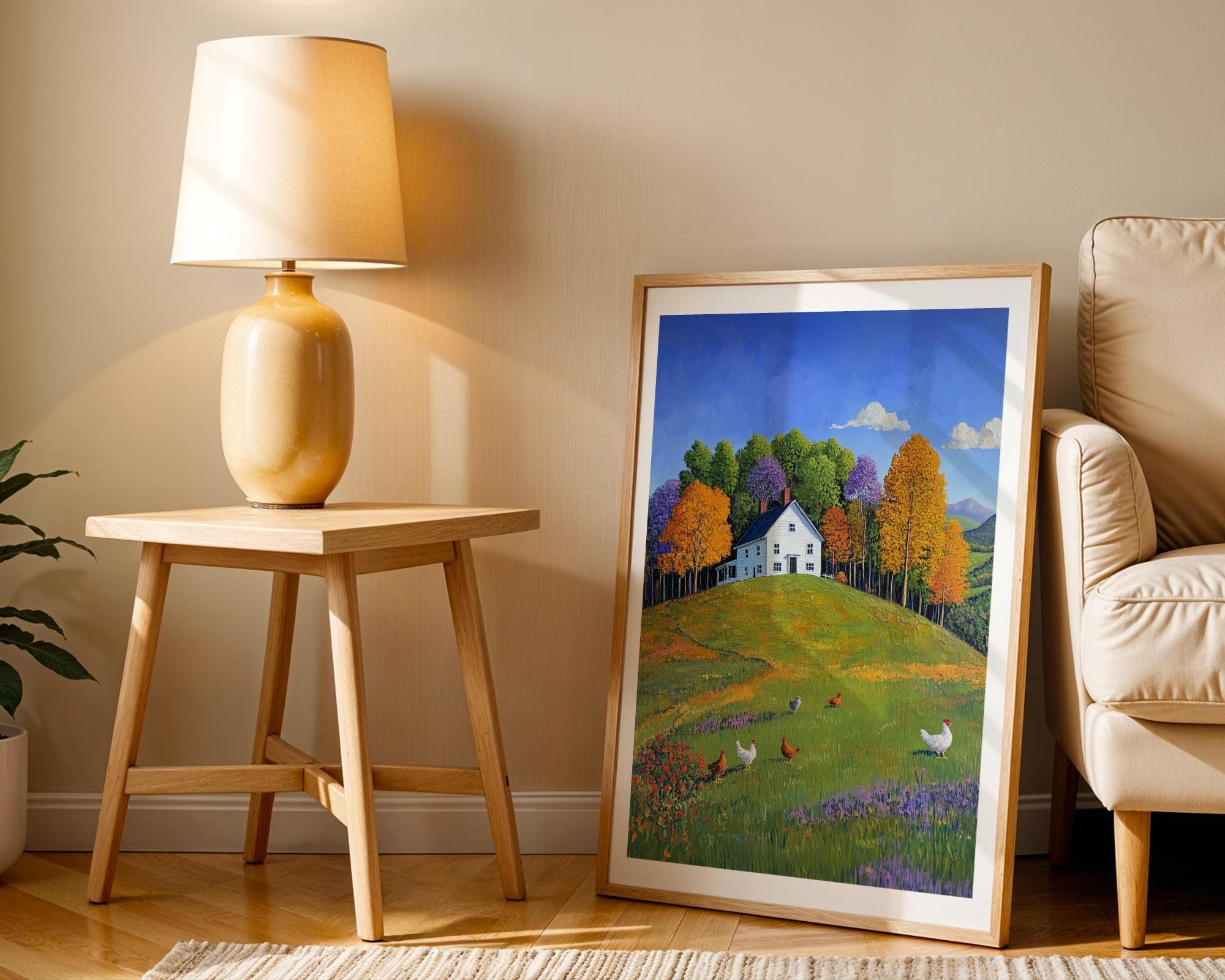Farmhouse Wall Art, Rustic Wall Art, Pastoral Landscape Art, Country Cottage Wall Art, Farm Life Poster, Country House Wall Art Print - view 2