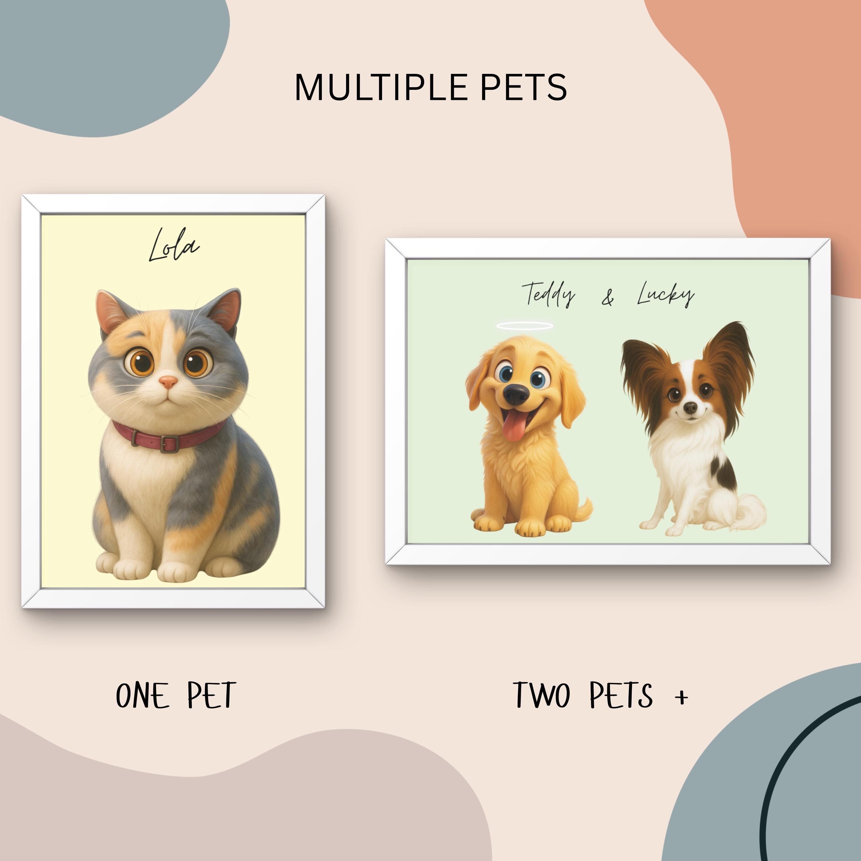 Cartoon Pet Portrait, Custom Dog or Cat Art (Digital Download) - view 4