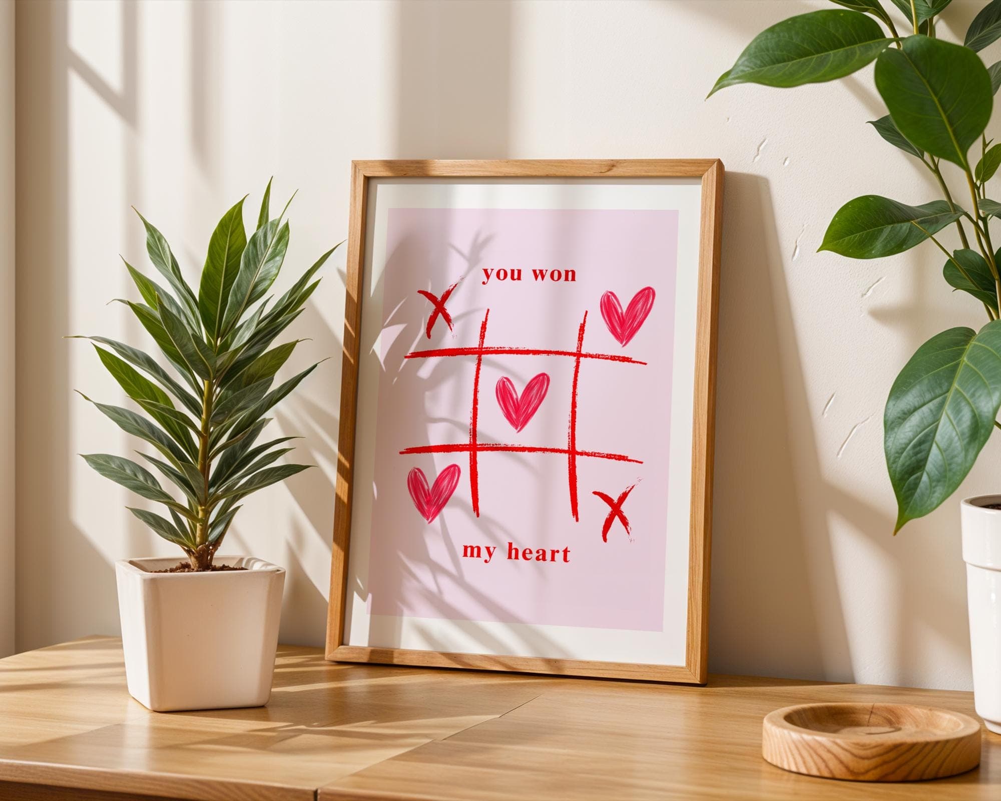 You Won My Heart Wall Art, Unique Gift for Lovers, Aesthetic Decor, Trendy Wall Art, Valentines Day Wall Art, Valentines Day Gift Idea - view 7