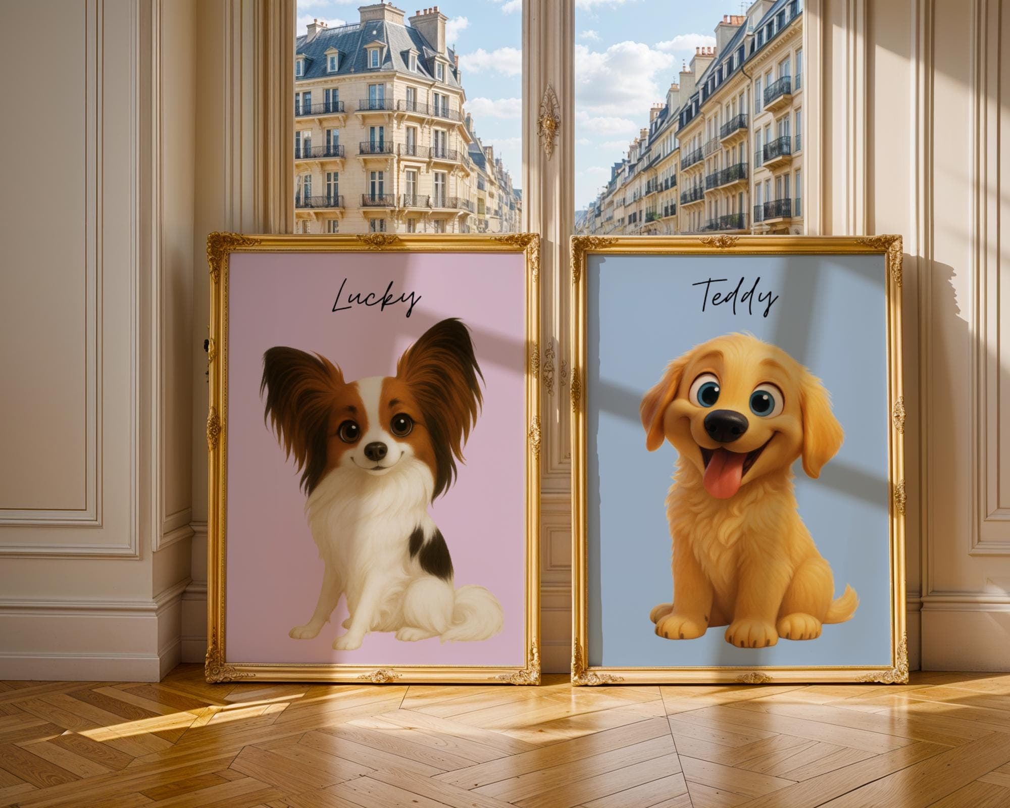 Cartoon Pet Portrait, Custom Dog or Cat Art (Digital Download) - view 2