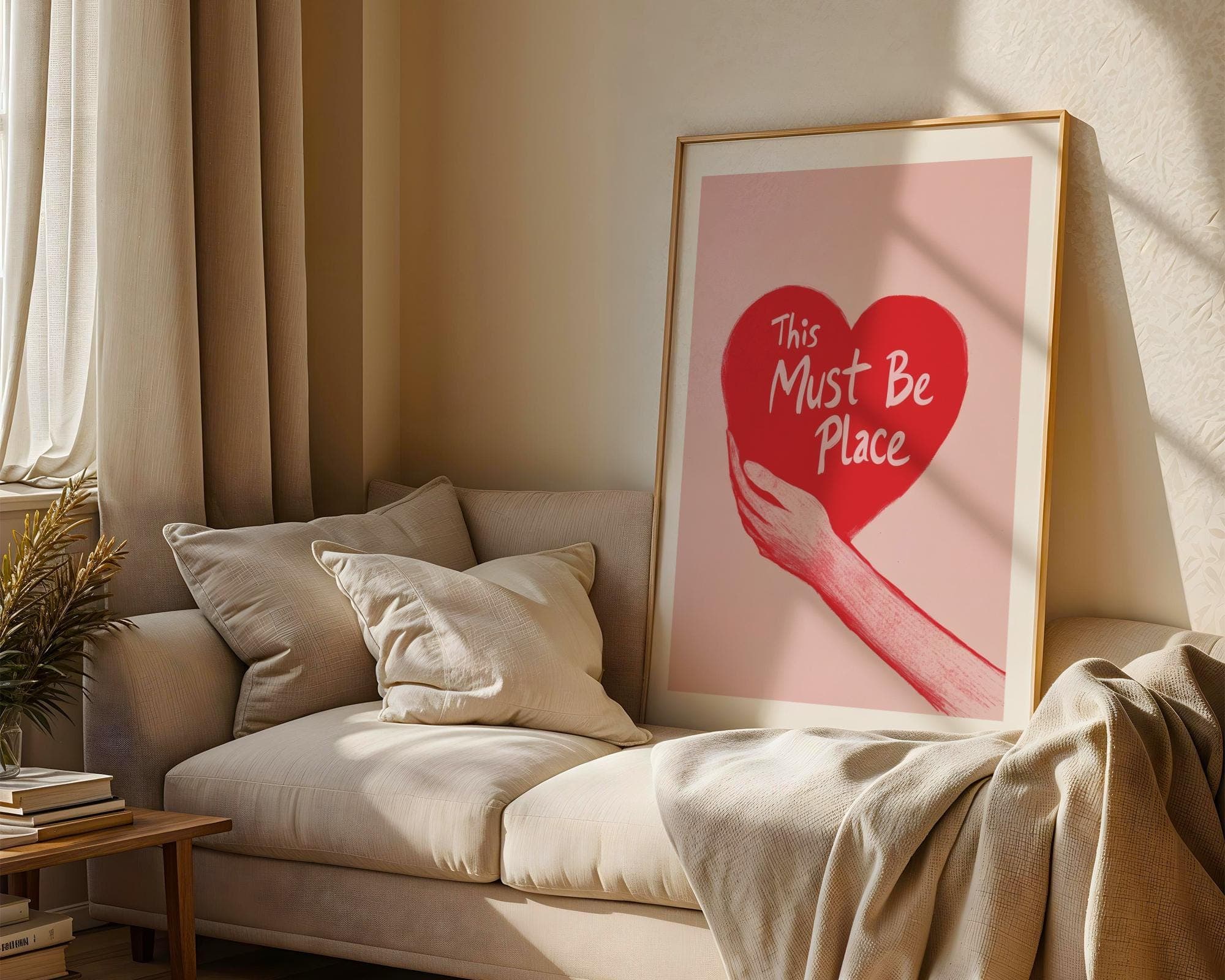 This Must Be The Place Digital Print, Cute Preppy Wall Art, Trendy Printable Poster, Valentines Day Gift Idea, Valentines Day Digital Print - view 6