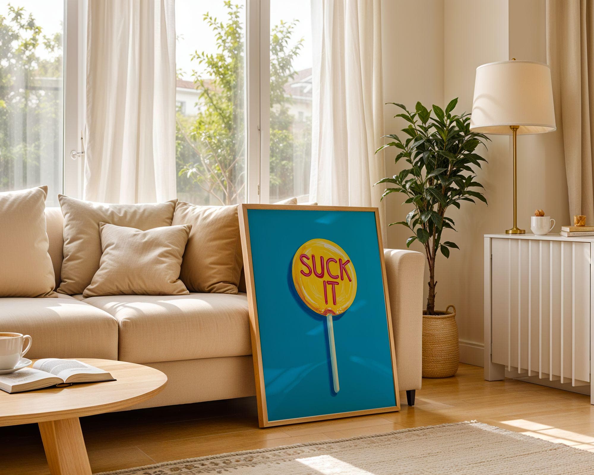 Pop Art Lollipop Print, Funny Quote Wall Art, Dorm Room Wall Art, Sassy Funky Poster, Quirky Kitchen Decor, Modern Retro Candy Print - view 6