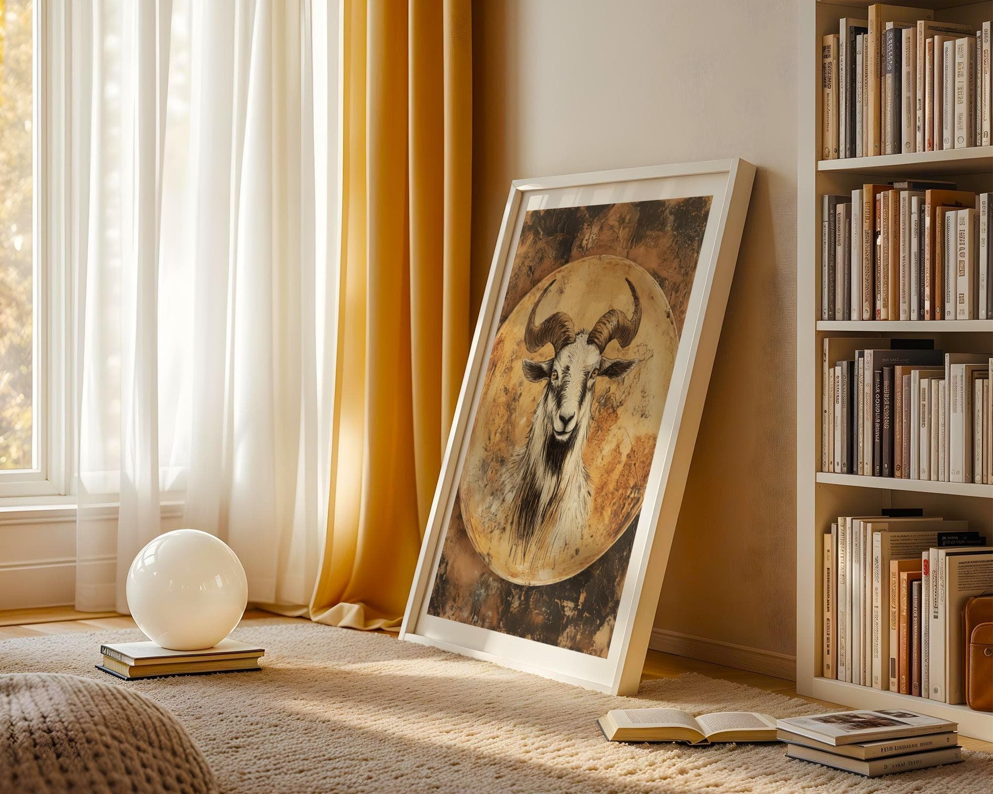 Rustic Goat Wall Art, Goat Portrait Wall Art, Vintage Goat Wall Decor, Farmhouse Wall Art, Digital Goat Download, Vintage Wall Art Digital - view 6