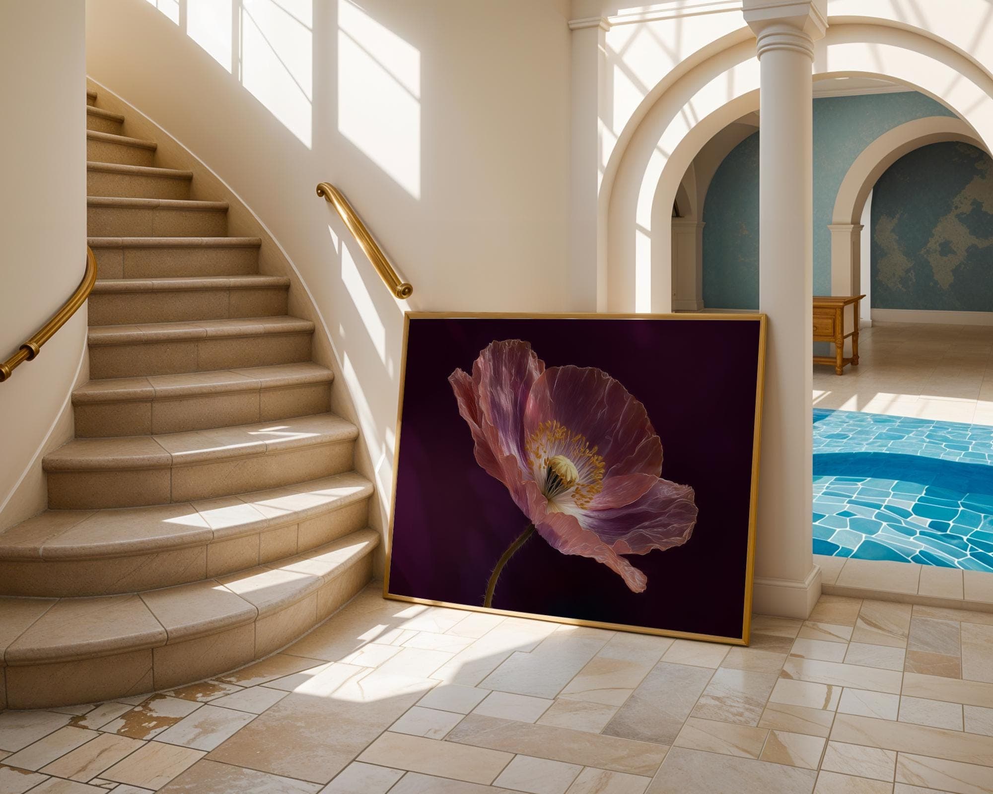 Purple Poppy Wall Art Print: Moody Floral Home Decor (Digital Download) - view 5